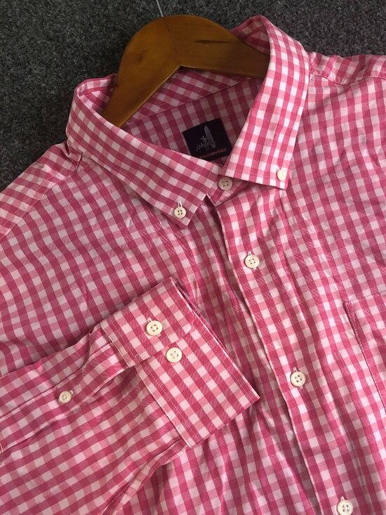 johnnie-O Other - Johnnie-O Mens Performance Shirt Men XXL Pink Check Gingham Stretch Button